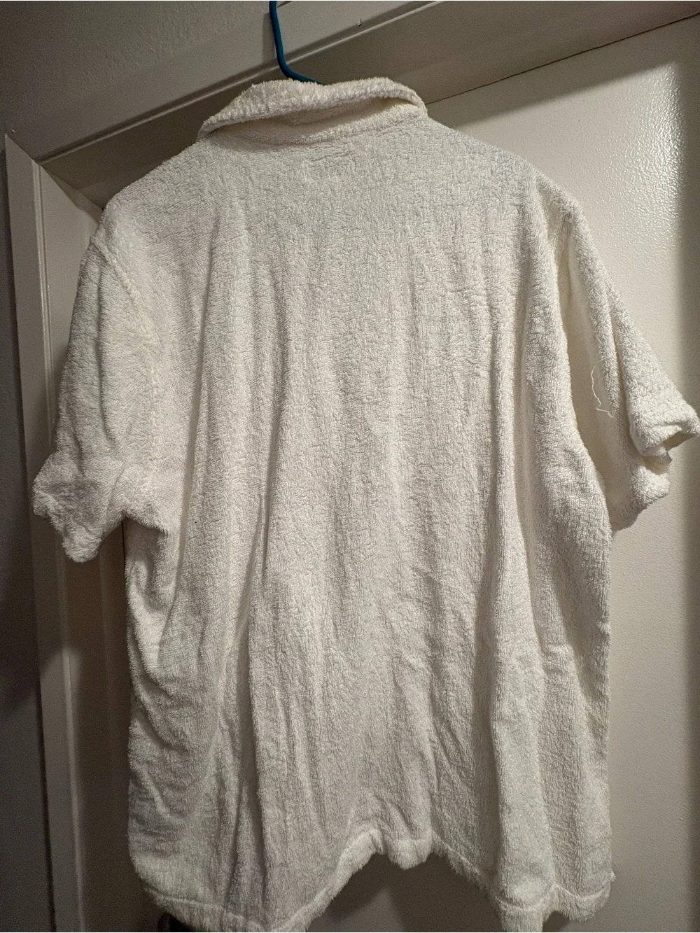 J. Crew Cream Terry Cloth Button-Up Shirt